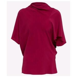 NWT Rick Owens Fuschia Asymmetrical Silk Blend Seb Top IT 44/US 8 $558